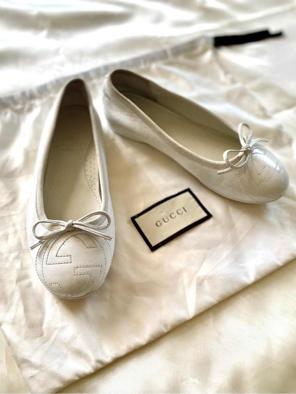 Gucci White Ballet Flats (Kids) - (AUTH)